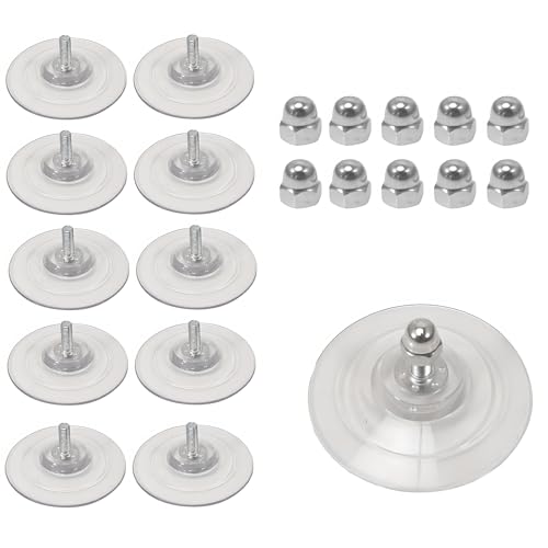 ASOFTY 10 Stück M8 Saugnapf mit Gewinde, Ø 85 mm Runde Saugnäpfe für Fenster, Saugnapf Ohne Haken mit Metallschraubenmutter, PVC Transparente Saugknöpfe für Glas, Wand, Küche, Badezimmer, Auto von ASOFTY
