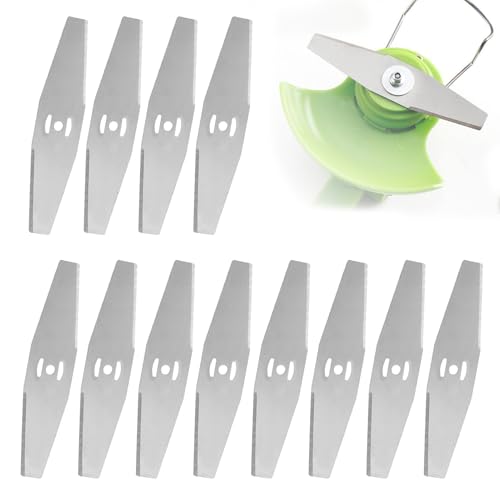 ASOFTY 12 Stück Metall Rasentrimmer Klingen, Rasenmäher Ersatzmesser, Metall Freischneider Messer, Rasenmäher Ersatzklinge für Garten Rasenmähen von ASOFTY