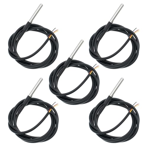ASOFTY 5 Stuck Temperatursensor, 5M Digitaler Temperaturkabel, Edelstahl Temperaturfühler, Wasserdicht Temperatursensor mit Sonde von ASOFTY