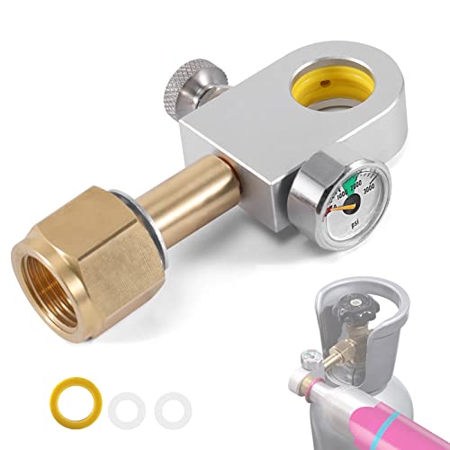 ASOFTY CO2 Refill Adapter Kompatibel mit SodaStream Duo, Crystal 3.0, Gala, Art, Terra Quick Connect CO2 Zylinder, CO2 Flaschen Umfülladapter mit 3000psi Manometer für Anschluss W21.8-14 CO2 Flasche von ASOFTY