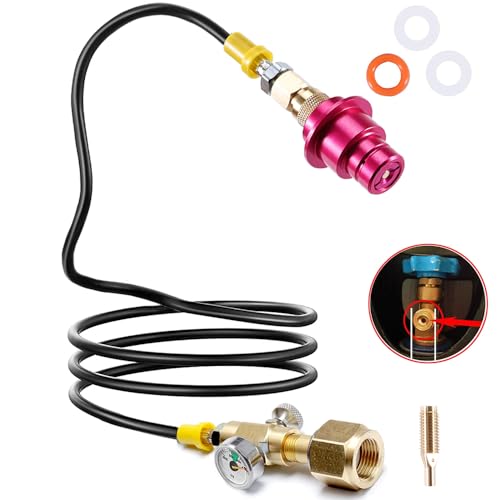 ASOFTY Co2 Adapter Hochdruckschlauch 1.5m mit 3000psi Manometer, Kompatibel mit Sodastream Duo, Crystal 3.0, Gaia, Art und Terra, Unterstützung von Größere Co2 Gasflasche mit Rückströmsperre von ASOFTY