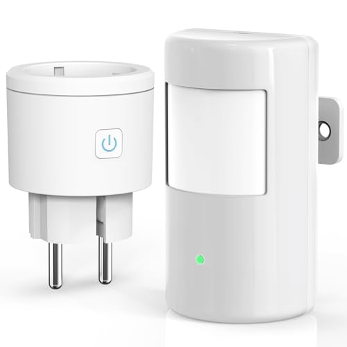 Infrarot Bewegungsmelder mit Funksteckdosen, ASOFTY Funk-Bewegungsmelder mit Lichtsensor, Einstellbare Parameter, Auto Aktivierung von Leuchten und Geräten für Innen/Aussen Infrarot Bewegungsmelder mit Funksteckdosen, ASOFTY Funk-Bewegungsmelder mit Lichtsensor, Einstellbare Parameter, Auto Aktivierung von Leuchten und Geräten für Innen/Aussen von ASOFTY
