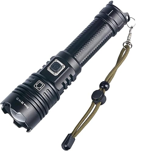 ASORT Taschenlampe LED aufladbar sehr helle 200000 Lumen 5 Modus, IP67 wasserdicht,Handleuchte für Outdoor Camping,Wandern und Notfallanwendungen von ASORT