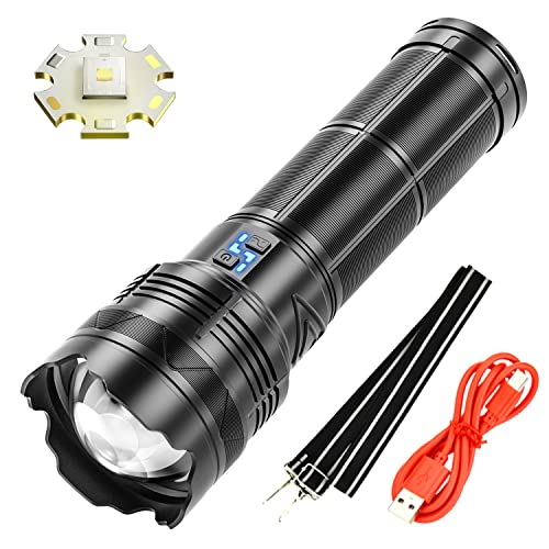 ASORT LED Taschenlampe Extrem Hell 40000 Lunmens, 7-Modus Dimmen, Type-C Aufladbar, 30400mAh Akku mit großer Kapazität, Hohe Leuchtkraft Flashlight, IXP67 Wasserdicht, für Camping Outdoor. von ASORT