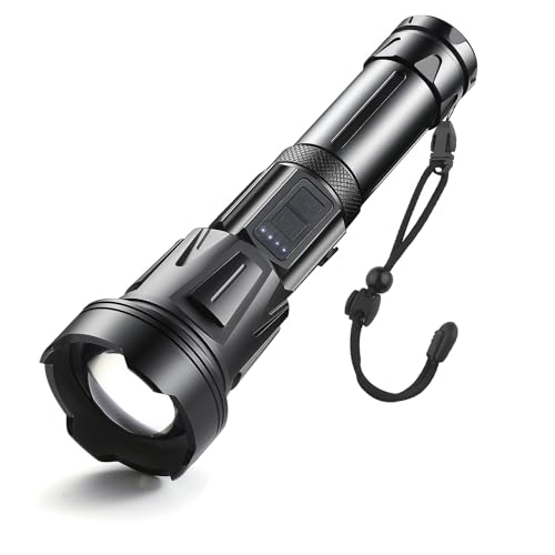 ASORT LED Taschenlampe Extrem Hell 40000 Lumen, USB Wiederaufladbare, 36 Kerne LED, IPX67 Wasserdicht, Aufladbar Zoombar Fackel für Camping Wandern und Notfälle Anwendung (26650 Akku) von ASORT