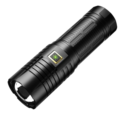 ASORT Taschenlampe Led Extrem Hell 40000 Lumen, USB Aufladbar Taschenlampen Mit 6000mAh AKKU, IPx67 Wasserdicht 5 Lichtmodi für Camping Wandern Notfälle (3 * 18650 Akku) von ASORT