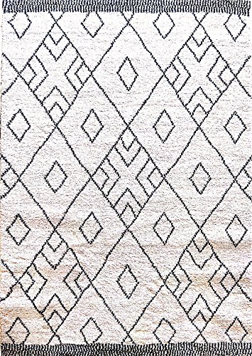 ASPECT Marjan Teppich mit Rautenmuster, geometrisch, dick, weich, Polypropy, cremefarben, 160 x 230 cm von ASPECT