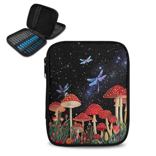 ASQVTIFE Pilz für verschiedene Häkelnadeln, Libellen-Stricknadeln, Aufbewahrungstasche, Reißverschluss, Stricknadeletui, rechteckig, hält alles an Ort und Stelle und leicht zu tragen ASQVTIFE Pilz für verschiedene Häkelnadeln, Libellen-Stricknadeln, Aufbewahrungstasche, Reißverschluss, Stricknadeletui, rechteckig, hält alles an Ort und Stelle und leicht zu tragen von ASQVTIFE