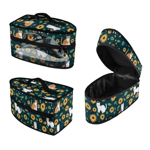 ASQVTIFE Sunflower Iron Storage Bag Iron Storage Bag with Handle Zippered Travel Case Cat Irons Accessories Carrying Case for Portable Steamer Protective Carrying Box for Full Size Irons von ASQVTIFE