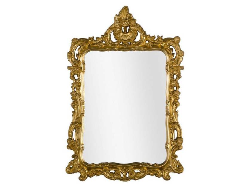 ASR Rahmendesign Barockspiegel Ludwigsstadt, 70x106 cm, Blattgold, rechteckig, handgefertigt, Konturierter, perforierter Rahmen, handvergoldet von ASR Rahmendesign