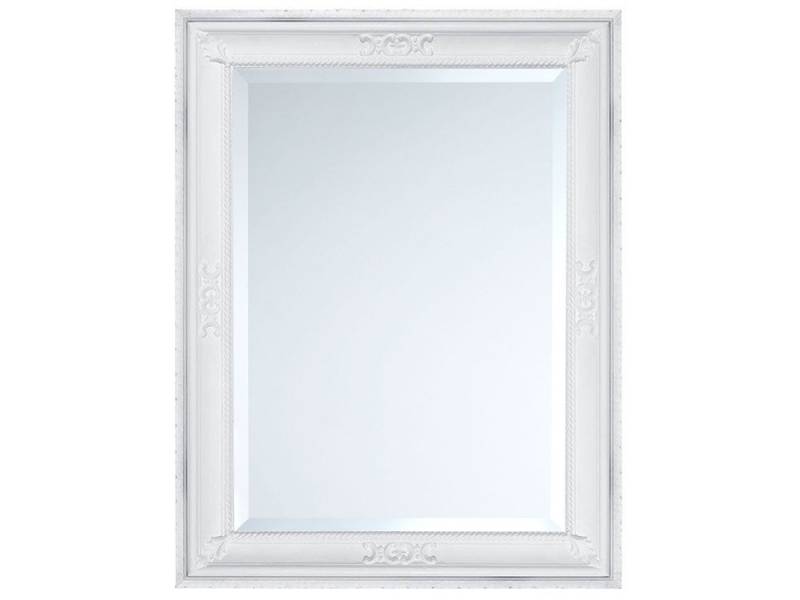 ASR Rahmendesign Wandspiegel Fiona, 67x87 cm, Natural White, Retro mit Facette, Handgefertigt in Italien, Retro-Stil, Facettenschliff von ASR Rahmendesign