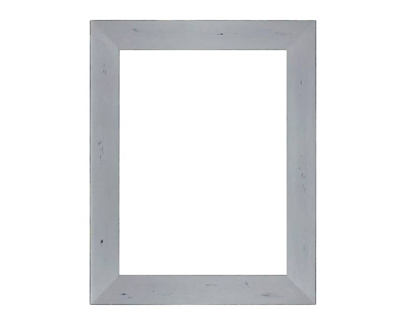 ASR Rahmendesign Wandspiegel Stralsund, 99x79 cm, Stone Grey/Black Velvet, Grauer Holzrahmen mit schwarzer Patina von ASR Rahmendesign