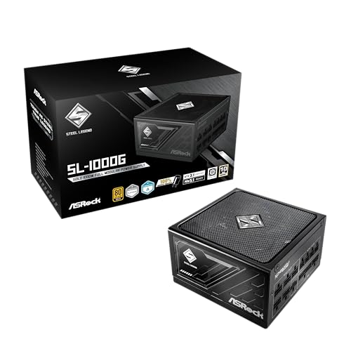 ASRock Steel Legend SL-1000G, 1000W ATX Netzteil, 80+ Gold Zertifizierung, Schwarz von ASRock