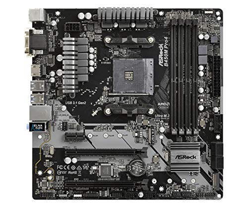 MB ASRock AM4 m-ATX D-Sub/HDMI/DVI DDR4 Retail - AMD Sockel AM4 (Ryzen) - Micro/Mini/Flex-ATX, B450M PRO4 von ASRock