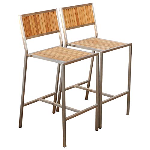 ALEOS. 2 Stück Edelstahl Teak Barhocker Barsessel Bistrosessel Bistrohocker Massive Ausführung A-Grade Teakholz MEXIKO Gartenmöbel Modell: MEXIKO ALEOS. 2 Stück Edelstahl Teak Barhocker Barsessel Bistrosessel Bistrohocker Massive Ausführung A-Grade Teakholz MEXIKO Gartenmöbel Modell: MEXIKO von ASS