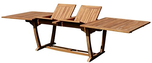 ASS ECHT Teak XXL Ausziehtisch Holztisch Gartentisch Garten Tisch 200-250-300cm 2fach ausziehbar, Breite 100cm Gartenmöbel Holz sehr robust JAV-TOBAGO-300x100 von von ASS