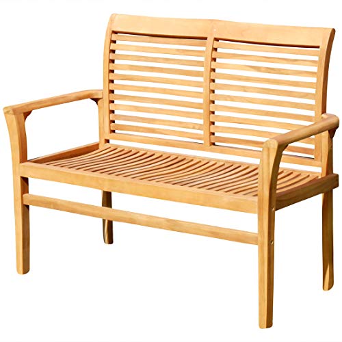 ASS Teak Design Gartenbank Parkbank Sitzbank 120cm 2-Sitzer Bank Gartenmöbel Holz sehr robust JAV-ALPEN120 von ASS