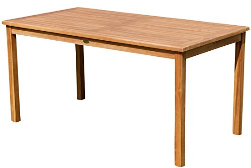 ASS Teak XL Holztisch 150x80cm Gartentisch Garten Tisch Holz sehr robust Modell: JAV-Alpen von ASS