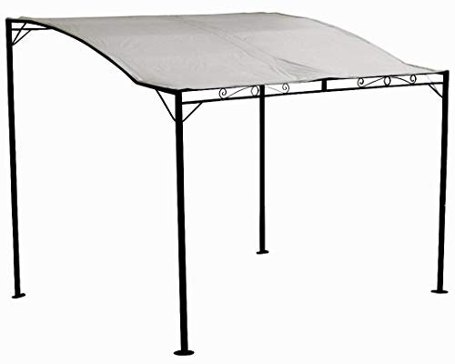 ALEOS. Wand Anbau Pavillon 3 x 2,5 Meter mit Dach 100% wasserdicht UV30+, Farbe:Cremeweiss von ALEOS.