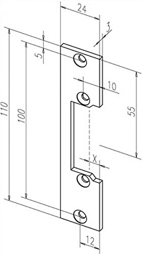 ASSA ABLOY Flachschließblech 106 Edelstahl DIN li./re.m.2 Befestigungsschrauben von ASSA ABLOY