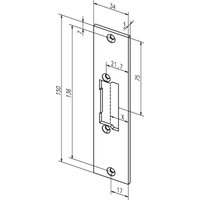 Flachschließblech 21C Edelstahl matt käntig Breite 34 x Länge 150 mm DIN links / rechts von ASSA ABLOY