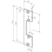 ASSA ABLOY Flachschließblech ohne Riegelausschnitt 110 mm 24 mm von ASSA ABLOY