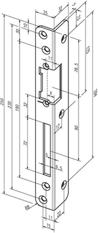 ASSA ABLOY Sicherheits-Winkelschließblech (Stärke 3 mm / Stahl weiß) - -------06904-04 von ASSA ABLOY