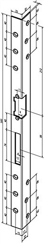 Sicherheits-Winkelschließblech 312 DIN re.geschliffen verz.Gesamt-L.500mm von ASSA ABLOY