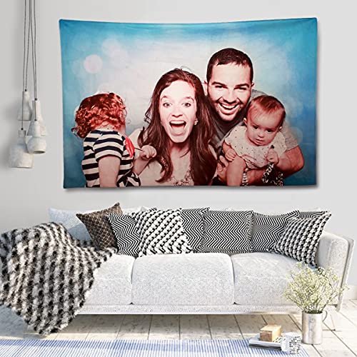 ASSIALL Benutzerdefinierte Tapisserie mit Foto Text Angepasste Wandteppich Hintergrund Personalisierte Bild Wandbehang Tapisserie Wohnkultur Geburtstag Hochzeit Abschlussgeschenk (150x250cm(WxH)) von ASSIALL