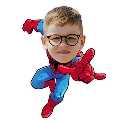 ASSIALL Personalisiertes Gesicht Mini Me Kissen Benutzerdefinierte Puppenförmige Fotokissen 3D Duplex Druck Sofa Auto Poly Baumwolle Dekokissen Home Ornament Plüschtier Geschenk (Spiderman), 50cm von ASSIALL