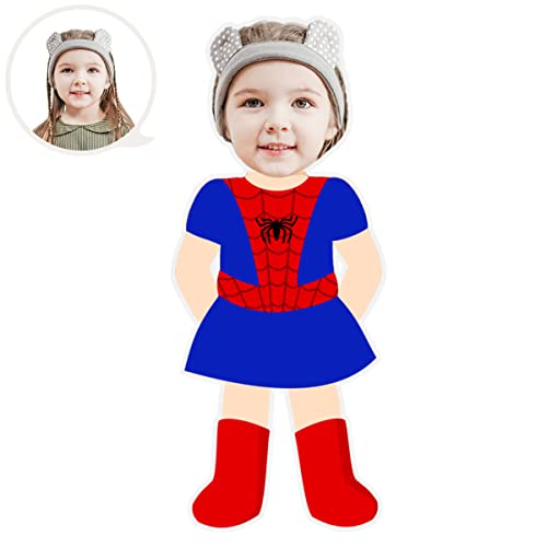 ASSIALL Personalisiertes Gesicht Mini Me Kissen Benutzerdefinierte Gesicht Geformtes Fotokissen 3D Duplex Druck Sofa Auto Poly Baumwolle Dekokissen Wohndeko Plüsch Lustiges Geschenk (Spiderman) von ASSIALL