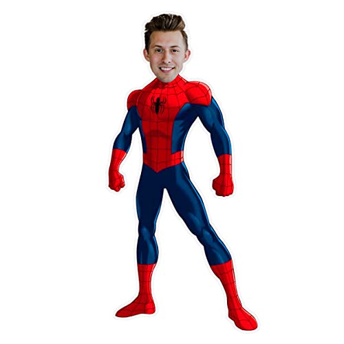 ASSIALL Personalisiertes Gesicht Mini Me Kissen Benutzerdefinierte Gesicht Geformtes Fotokissen 3D Duplex Druck Sofa Auto Poly Baumwolle Dekokissen Wohndeko Plüsch Lustiges Geschenk (Spiderman) von ASSIALL