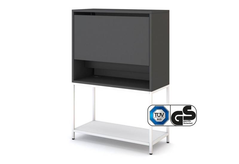 ASSMANN Büromöbel Sekretär CUBAS (60x50cm Anthrazit Weiß Anthrazit, einfache Montage, für Homeoffice), TÜV-zertifiziert von ASSMANN Büromöbel