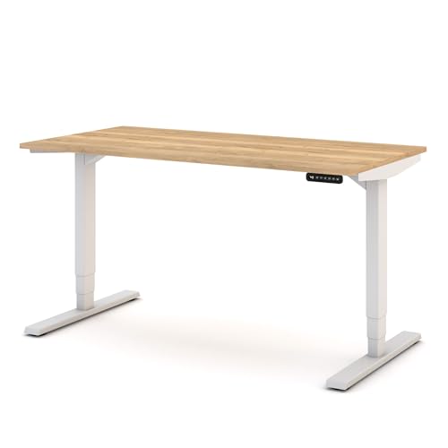 ASSMANN Elektrisch höhenverstellbarer Schreibtisch Y-Line 140x70cm Eiche Natura Weiß, TÜV-Zertifiziert, Memoryfunktion, Kollisionsschutz, 5 Jahre Herstellergarantie einfache Montage für Büro und ASSMANN Elektrisch höhenverstellbarer Schreibtisch Y-Line 140x70cm Eiche Natura Weiß, TÜV-Zertifiziert, Memoryfunktion, Kollisionsschutz, 5 Jahre Herstellergarantie einfache Montage für Büro und von ASSMANN