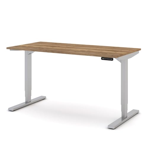 ASSMANN Elektrisch höhenverstellbarer Schreibtisch Y-Line 140x70cm Eiche Tabak Silber, TÜV-Zertifiziert, Memoryfunktion, Kollisionsschutz, 5 Jahre Herstellergarantie einfache Montage für Büro und ASSMANN Elektrisch höhenverstellbarer Schreibtisch Y-Line 140x70cm Eiche Tabak Silber, TÜV-Zertifiziert, Memoryfunktion, Kollisionsschutz, 5 Jahre Herstellergarantie einfache Montage für Büro und von ASSMANN