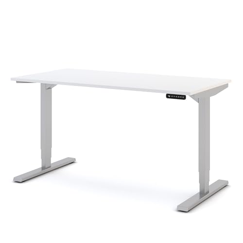 ASSMANN Elektrisch höhenverstellbarer Schreibtisch Y-Line 140x70cm Weiß Silber, TÜV-Zertifiziert, Memoryfunktion, Kollisionsschutz, 5 Jahre Herstellergarantie einfache Montage für Büro und Homeoffice ASSMANN Elektrisch höhenverstellbarer Schreibtisch Y-Line 140x70cm Weiß Silber, TÜV-Zertifiziert, Memoryfunktion, Kollisionsschutz, 5 Jahre Herstellergarantie einfache Montage für Büro und Homeoffice von ASSMANN