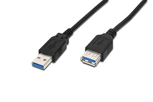 ASSMANN USB3.0 extension cable 3m USB A/M to A/F bulk black von DIGITUS