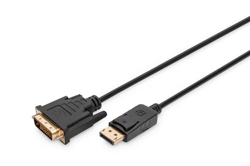 DIGITUS DisplayPort Adapterkabel, DP - DVI (24+1) St/St, 3.0m, m/interlock, DP 1.1a komp., CE - Schwarz von DIGITUS