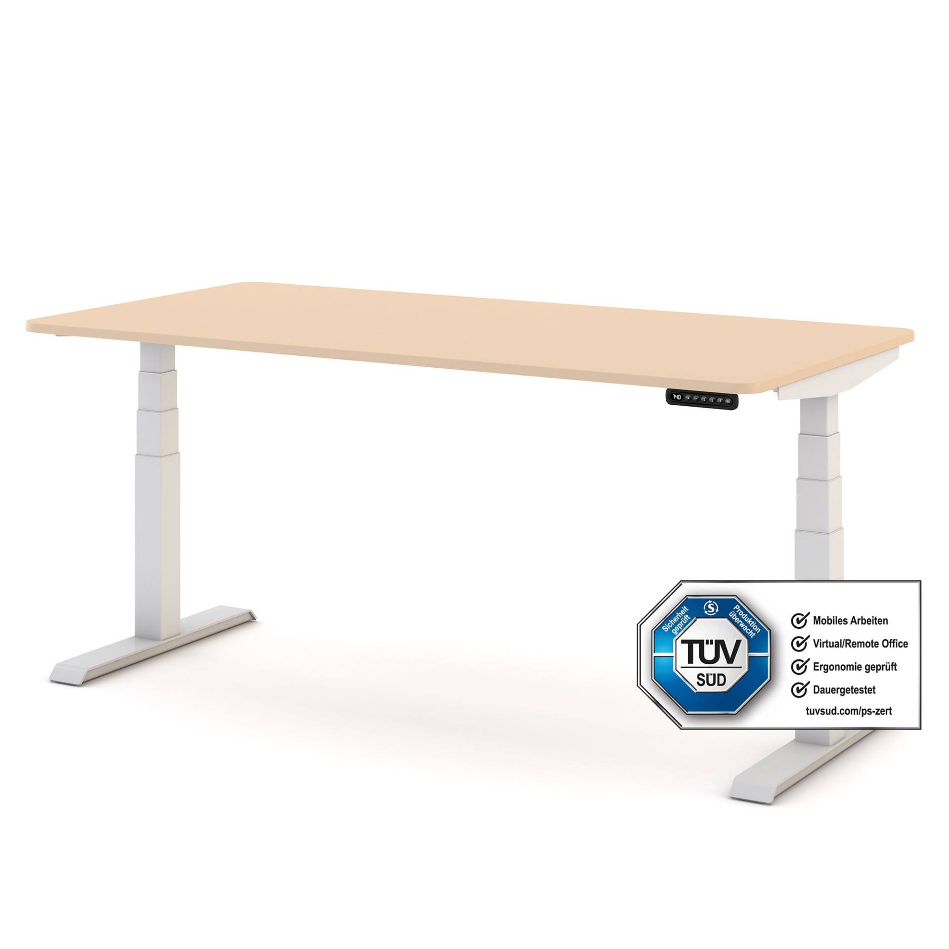 Elektrisch Höhenverstellbarer Familien Schreibtisch Pitino Curved Elektrisch Höhenverstellbarer Familien Schreibtisch Pitino Curved von ASSMANN