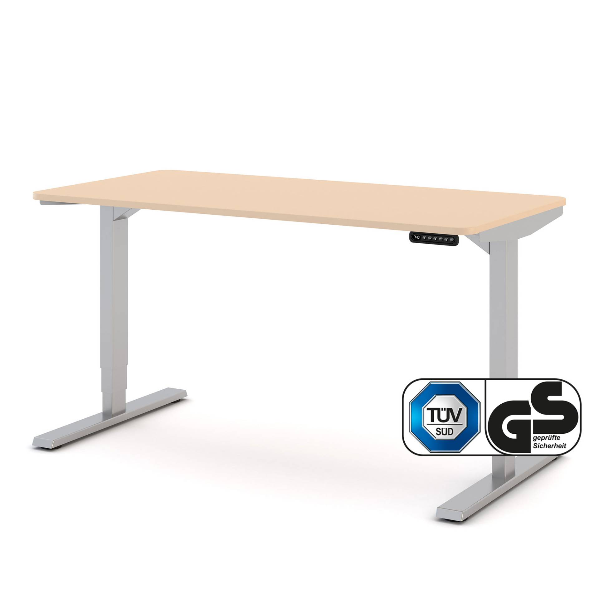 Elektrisch höhenverstellbarer Schreibtisch Y-Line Curved 140x70cm Elektrisch höhenverstellbarer Schreibtisch Y-Line Curved 140x70cm von ASSMANN