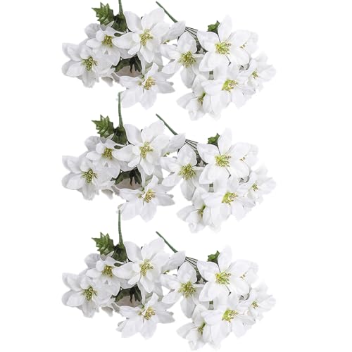 ASSR 6 Stück weiße künstliche Weihnachtssterne Büsche Seidenstoff Weihnachtsstern Büsche Künstlicher Weihnachtsstern Blumenstrauß, 7 Stiele, künstliche Weihnachtssterne Blumen ASSR 6 Stück weiße künstliche Weihnachtssterne Büsche Seidenstoff Weihnachtsstern Büsche Künstlicher Weihnachtsstern Blumenstrauß, 7 Stiele, künstliche Weihnachtssterne Blumen von ASSR