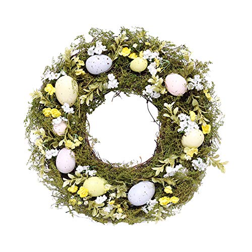 ASSR Osterkranz mit dekorativen Eiern, 40 cm, Ostereier-Ornamente, große Ostereier-Girlande, Türkranz, Aufhänger für Zuhause, Party-Dekoration von ASSR