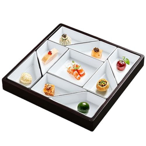 ASSYA Keramik-Teller-Set mit neun Fächern, kreatives kaltes Gericht, Dessert-Gewürzteller, Obstsalat, Snack-Geschirr von ASSYA