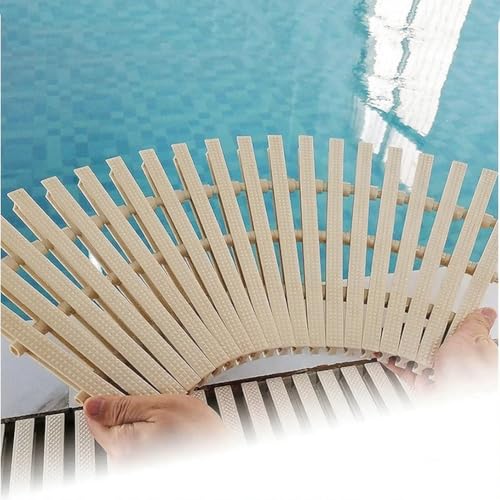 ASSYA Swimmingpool-Überlauf-Abflussabdeckung, DREI-Loch-Plug-in bewegliche biegbare Plastiknut-Grabenabdeckungsstreifen,100x18cm von ASSYA