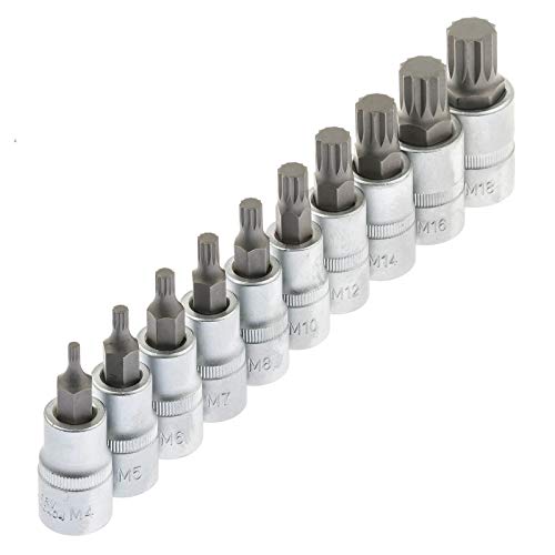 Innen Vielzahn Steckschlüssel Satz 1/2" (12.5 mm) 10-tlg. von ASTA