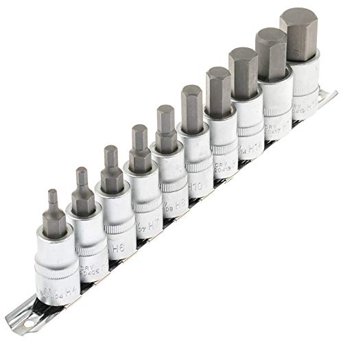 Innensechskant Steckschlüssel Satz 1/2" (12.5 mm) 10-tlg. für Inbus Schrauben von ASTA