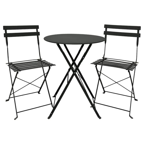 ASTAN HOGAR Set Tisch + 2 Klappstühle, Balkon/Terrasse, AH-GR10010GR, grau von ASTAN HOGAR