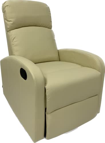 Astan Hogar Komfort AH-AR30600CR Premium Relax-Sessel mit manueller Neigung, Bezug aus PU-Kunststoff, Anti-Quarz, Kunstleder, Beige (cremefarben), 100_x_160_cm von ASTAN HOGAR