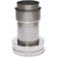Astec Edelstahlschornstein Verbindungskupplung mit Wandfutter DW/EW Doppelwandig DN113-300 8501-200 von ASTEC