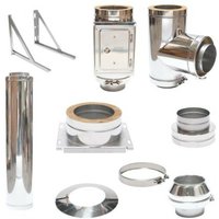 Edelstahlschornstein Bausatz doppelwandig dn 130 mm Edelstahl Sanierung Grundbausatz ohne Längenelement Wandabstand 50-820 mm - Astec Edelstahlschornstein Bausatz doppelwandig dn 130 mm Edelstahl Sanierung Grundbausatz ohne Längenelement Wandabstand 50-820 mm - Astec von ASTEC